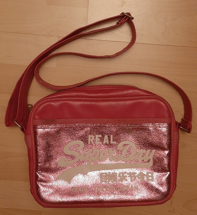 Pinkki olkalaukku SuperDry kimalle glitter