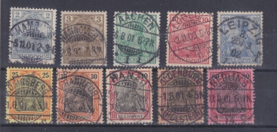 Saksaa 1900 Reichpost loistoleimaisina.