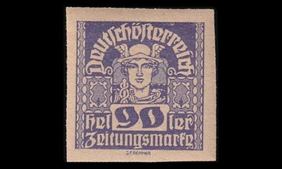 Itävalta 308y ** Sanomalehtimerkki 90 H harm.pap (1920)