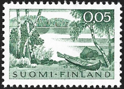1963 Yleismerkki Järvimaisema 0,05 paperi xHa 3  LaPe 578