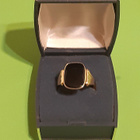Miesten kultainen Onyx kantasormus 14K 585 ei kaiverruksia - pikkukuva 2