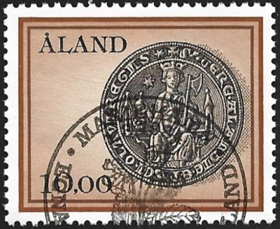 Åland 1984 Yleismerkit 10,00 mk EP leima Lape 006 LOISTO