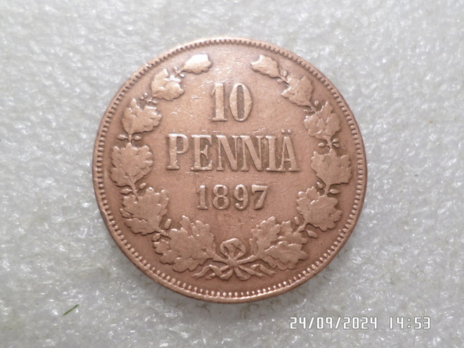 10  penniä 1897  siistikuntoinen     kl 7-8