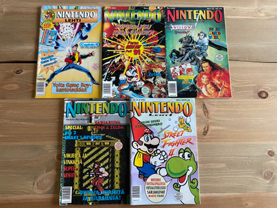 5 kpl Nintendo lehtiä vuodelta 1992