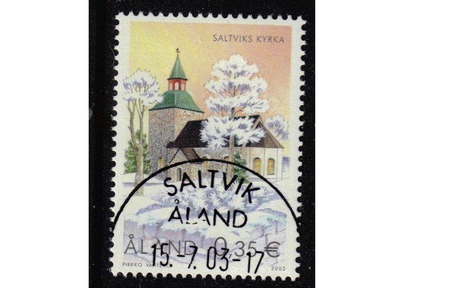 Ahvenanmaa Saltvik kirkko ja leima o