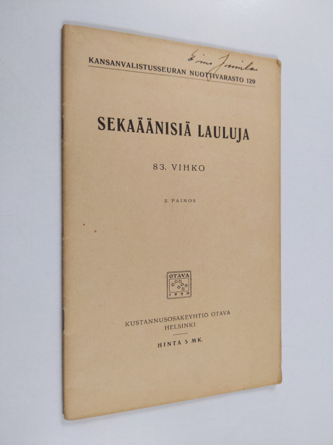 Sekaäänisiä lauluja : 83. vihko