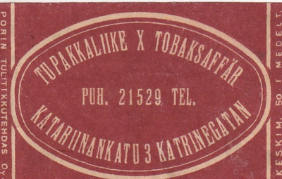 Tupakkaliike X, Katariinankatu 3 . s54