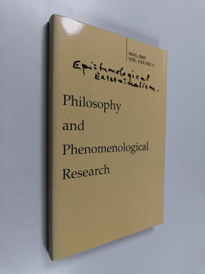 Philosophy and phenomenological research : vol. 70, May 2...