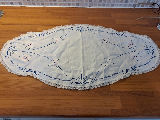 Vanha kaitaliina käsityö 36x76cm