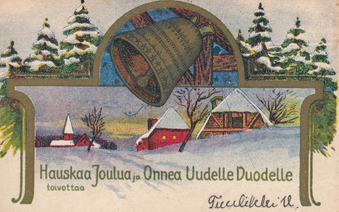 Hauskaa Joulua ja OUV, toivottaa , koululaiskortti  b643
