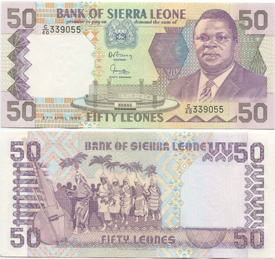 Sierra Leone 50 Leones v.1989 (P-17b) UNC