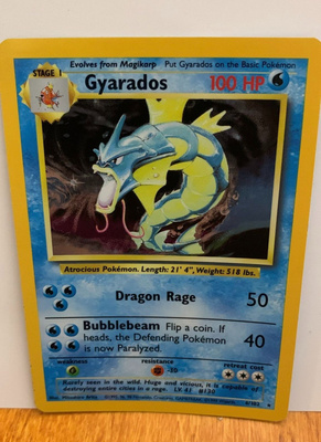 Gyarados 6/102 Holo Rare – Base Set (1999, Unlimited)