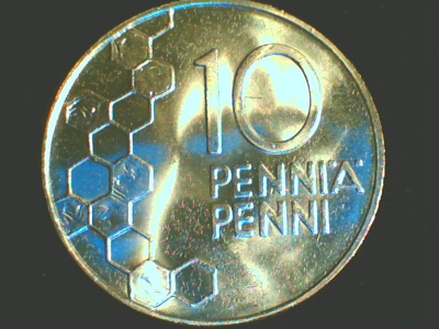 10 PENNIÄ CUNI. 1999 UNC KL.9. RAHAPAJAN RULLASTA