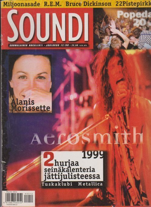 Soundi 12/1998 Piratismi Aerosmith Popeda Alanis Morissette