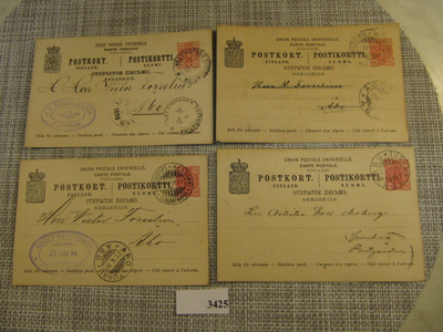 Ehiökortteja 4 kpl. 1890-1898