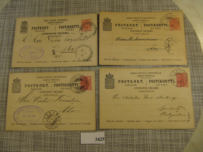 Ehiökortteja 4 kpl. 1890-1898