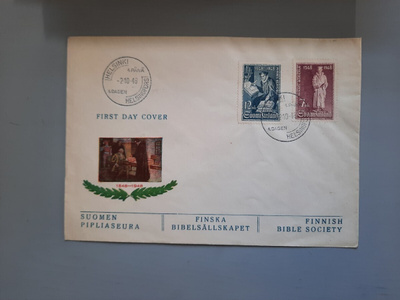 FDC Suomi 1948 Agricola L 15e blanco