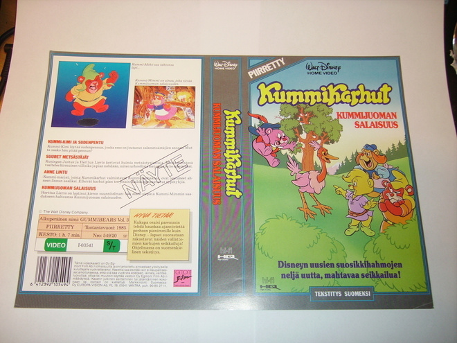 Vhs kansipaperi Fix -  KUMMIKARHUT - Kummijuoman salaisuus