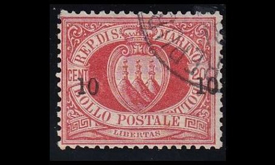 San Marino 11 o Käyttösarja päällep 10 C (1892)