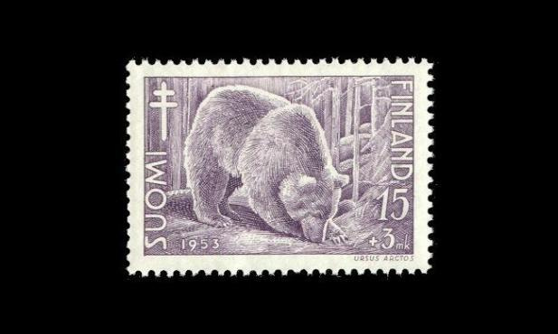 419 ** Tuberkuloosi karhu 15+3mk (1953)