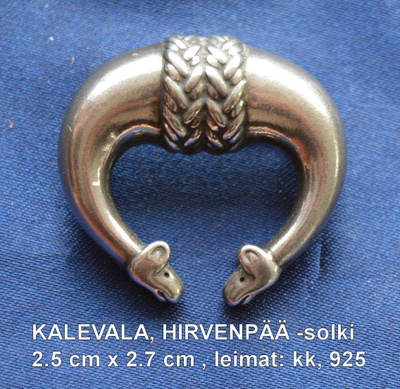 KALEVALA, HIRVEPÄÄ -solki, hopeinen