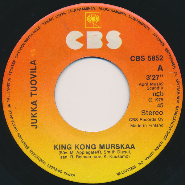JUKKA TUOVILA - KING KONG MURSKAA  - 7"