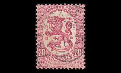 91 o M-17 20p punainen Fiskars 6.IV.21 (1919)