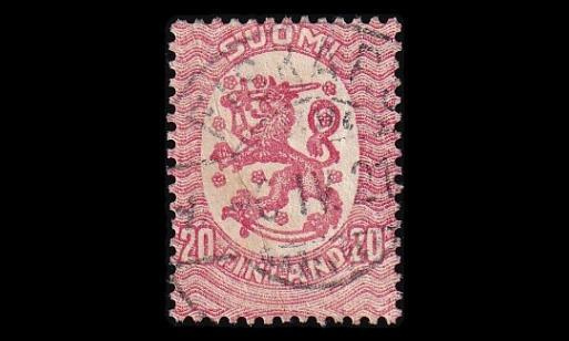 91 o M-17 20p punainen Fiskars 6.IV.21 (1919)