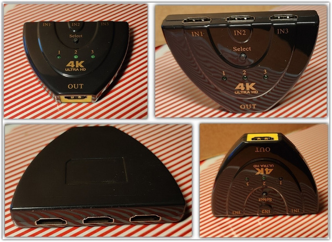 HDMI-kaapelin jakaja / 3 tulo + 1 lähtöportti