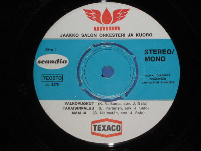 7" Jaakko Salon Orkesteri Ja Kuoro - promo single 1971 EX