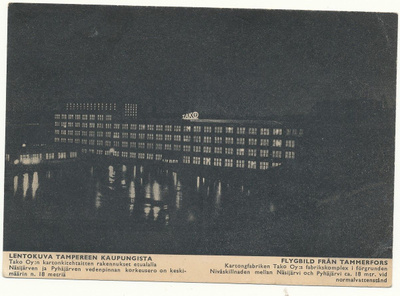 TAMPERE, TAKO - vanha lentokuvakortti