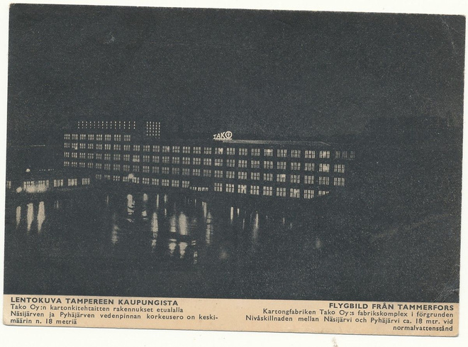 TAMPERE, TAKO - vanha lentokuvakortti