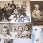 4 VANHAA Valokuvaa Lapset Lelut Nukke Koira Auto 1930-1950-l - pikkukuva 1