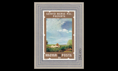 Unkari 2976BL108 ** Maalauksia blokki (1974)