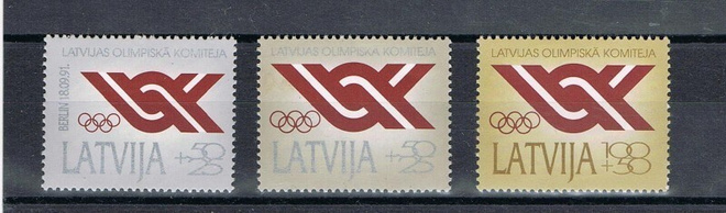 Latvia 1992 - Olympiakomitea (3)  ++