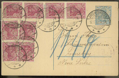 Saksa Mi 148  8 kpl ehiökortilla