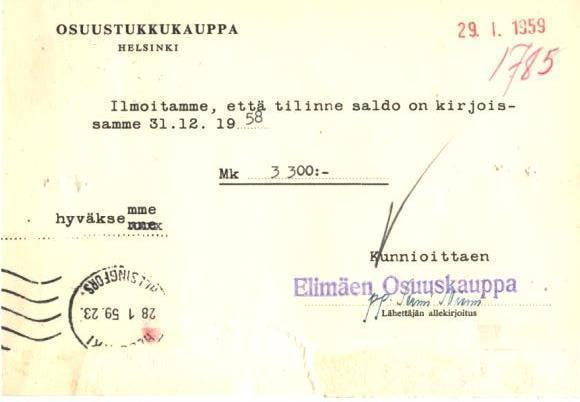 FIRMAKORTTI ELIMÄKI OSUUSKAUPPA