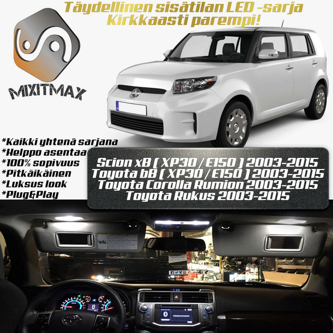 Scion xB / Toyota bB Sisätilan LED-sarja 6-osain