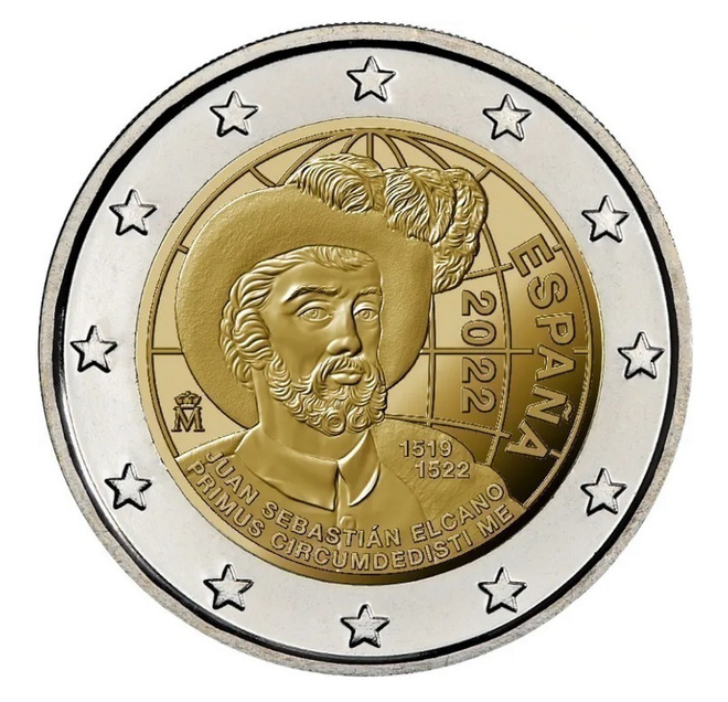 ** ESPANJA 2€ 2022 Maailmanympäripurjehdus pillerissä **