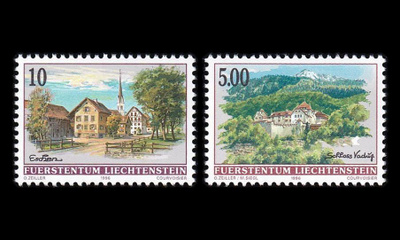 Liechtenstein 1126-7 ** Kylänäkymiä (1996)