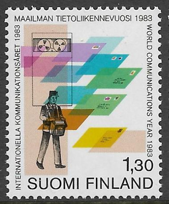 Maailman tietoliikennevuosi 1,30mk 1983 (LAPE 922) **