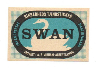 Tulitikkuetiketti SWAN