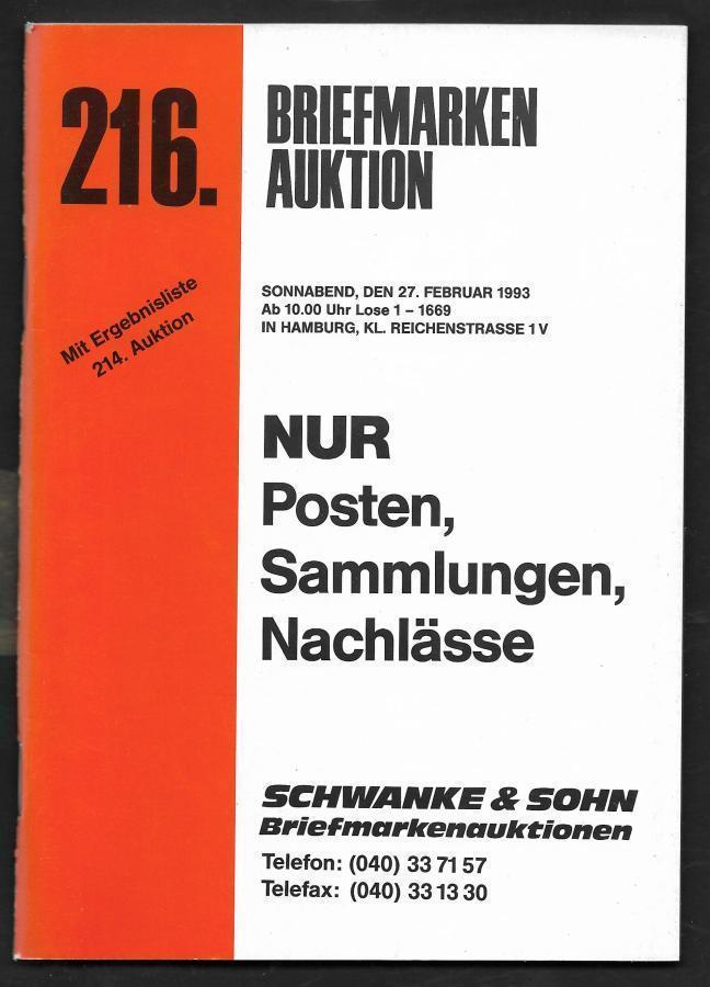 Huutokauppaluettelo - Schwanke & Sohn 27.2.1993