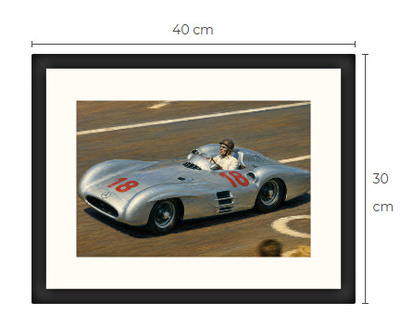 Uusi Juan Manuel Fangio art print kehystetty 30 cm x 40 cm
