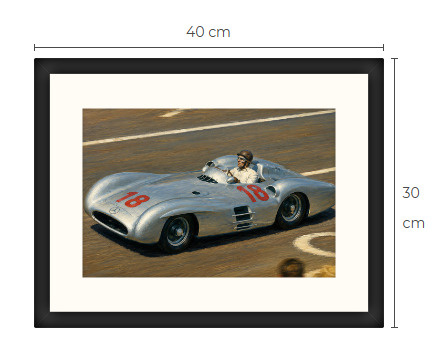 Uusi Juan Manuel Fangio art print kehystetty 30 cm x 40 cm