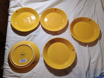 5 kpl Iittala keltainen teema lautanen 17 cm uusia