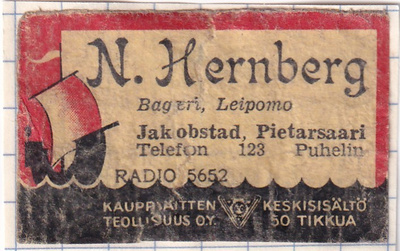 Jakobstad, Pietarsaari, N. Hernberg, Radio 5652   s5/3