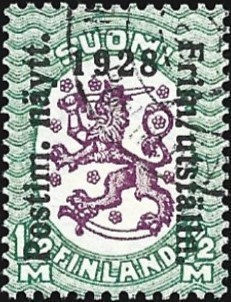 1928 Postimerkkinäyttely 1 ½ mk leimattu LaPe 138 W 1