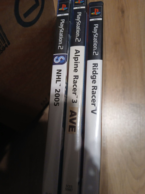 Ridge racer,alpine racer 3, ja nhl 2005 ps2