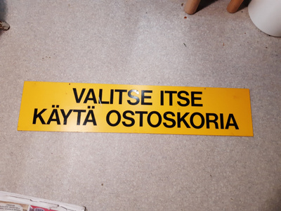 kyltti valitse itse käytä ostoskoria